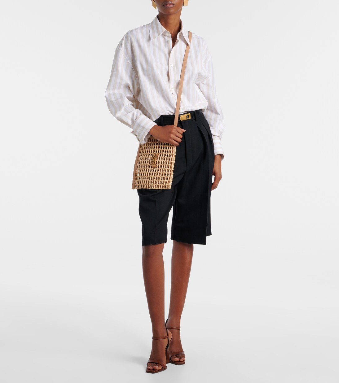 Oxalis Mini raffia shoulder bag | Saint Laurent