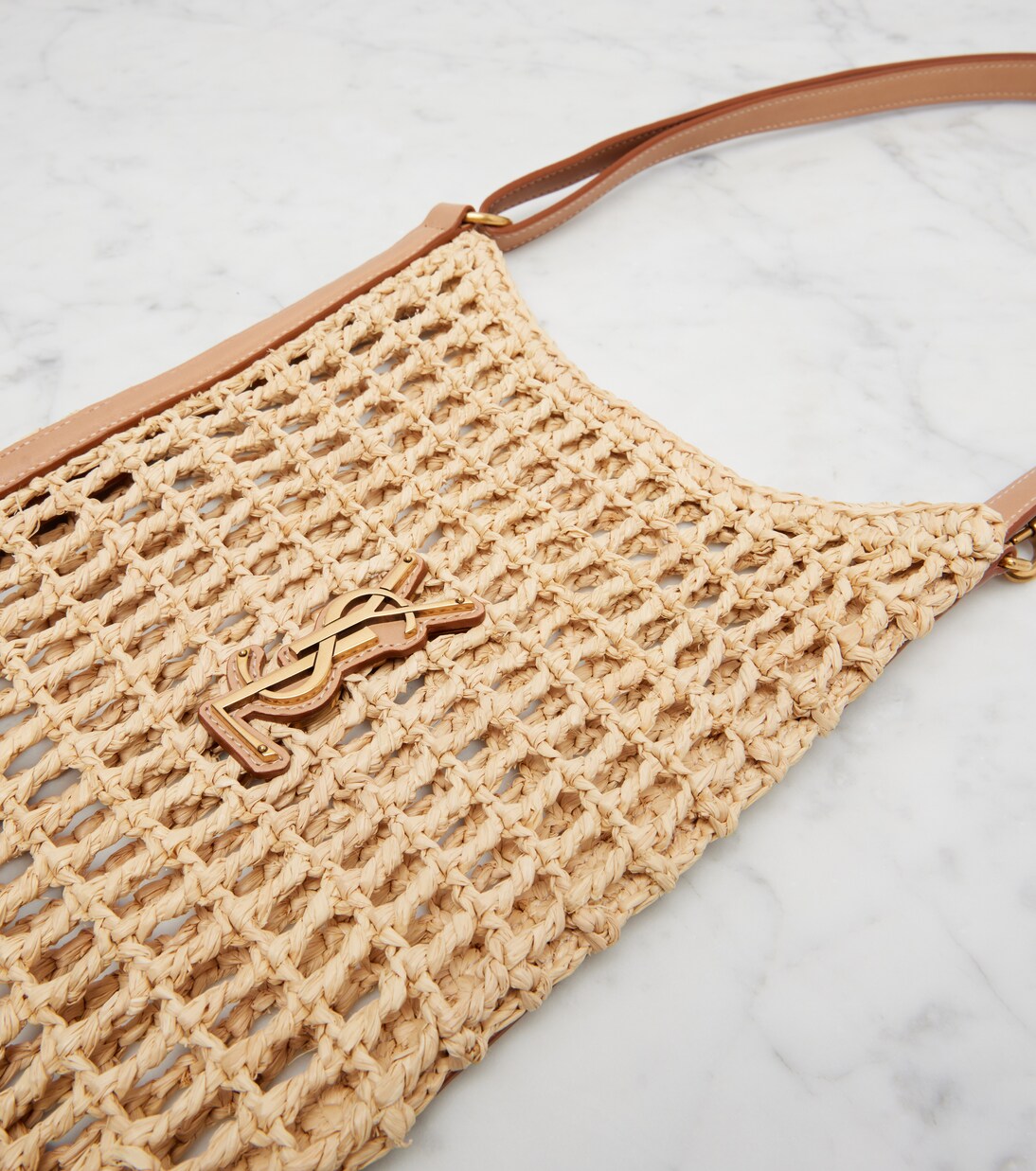 Oxalis Mini raffia shoulder bag | Saint Laurent