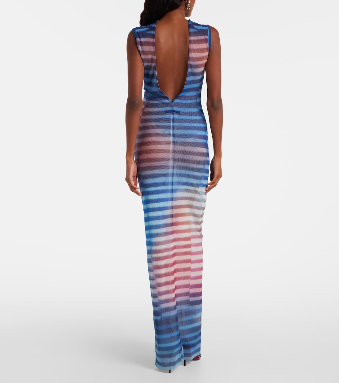 Air striped tulle maxi dress | Jean Paul Gaultier