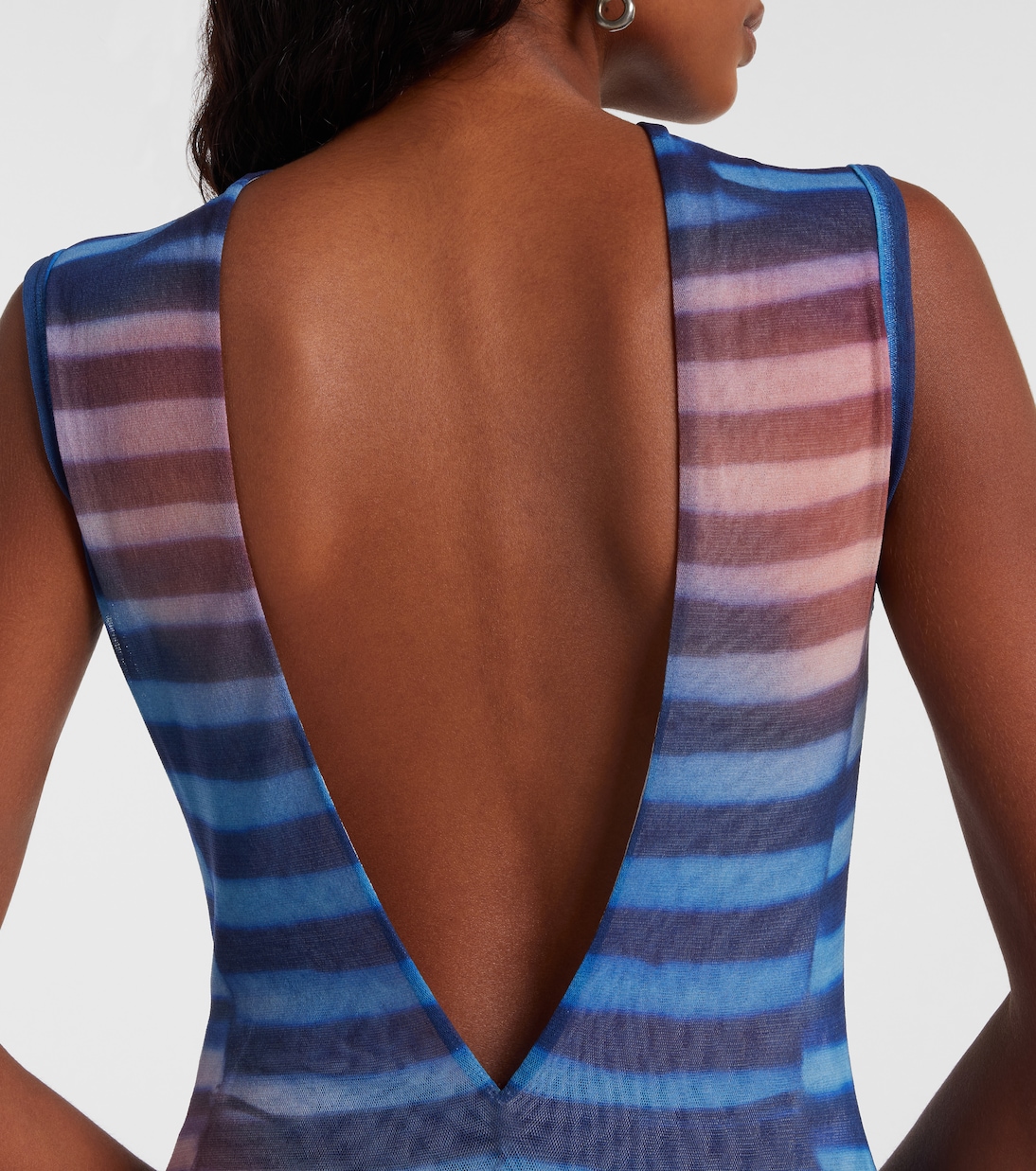 Air striped tulle maxi dress | Jean Paul Gaultier