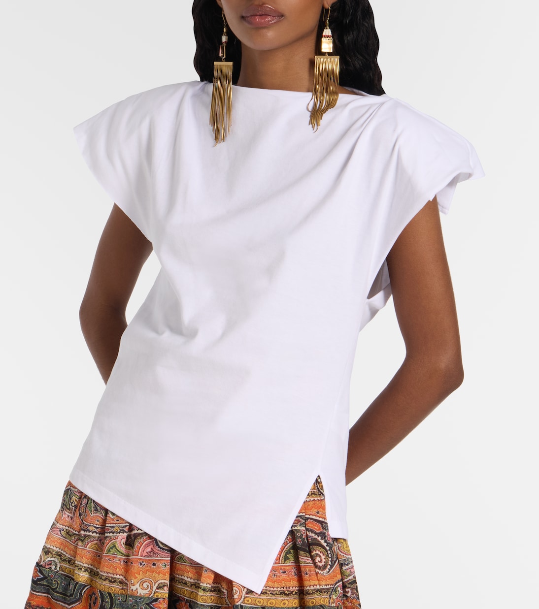 Sebani asymmetric cotton T-shirt | Isabel Marant