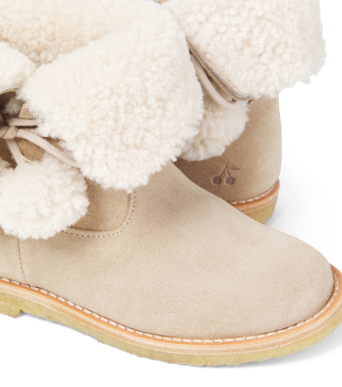 Stiefel Julienne aus Veloursleder mit Shearling | Bonpoint