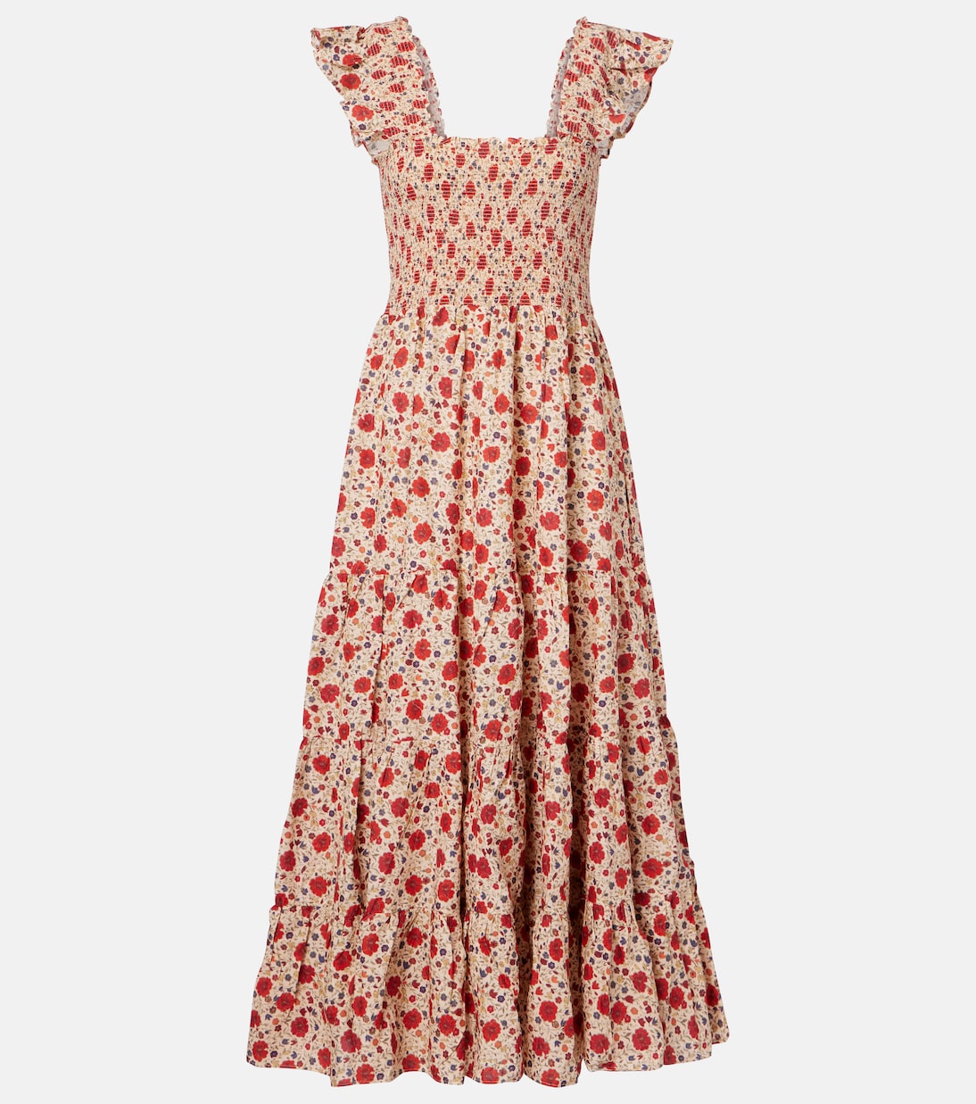 Abito midi Kendall in voile di cotone con stampa floreale | Rixo