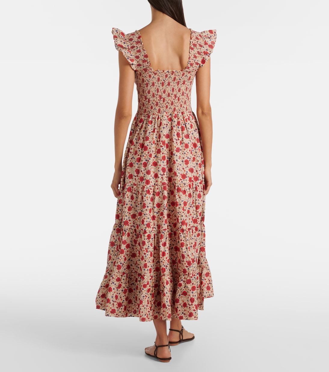 Abito midi Kendall in voile di cotone con stampa floreale | Rixo