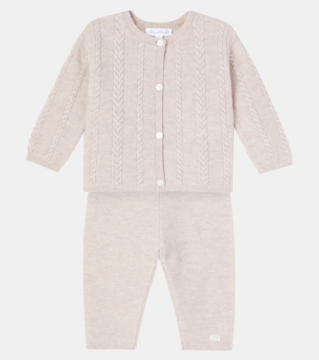 Baby wool and cashmere sweater and pants set | Tartine et Chocolat