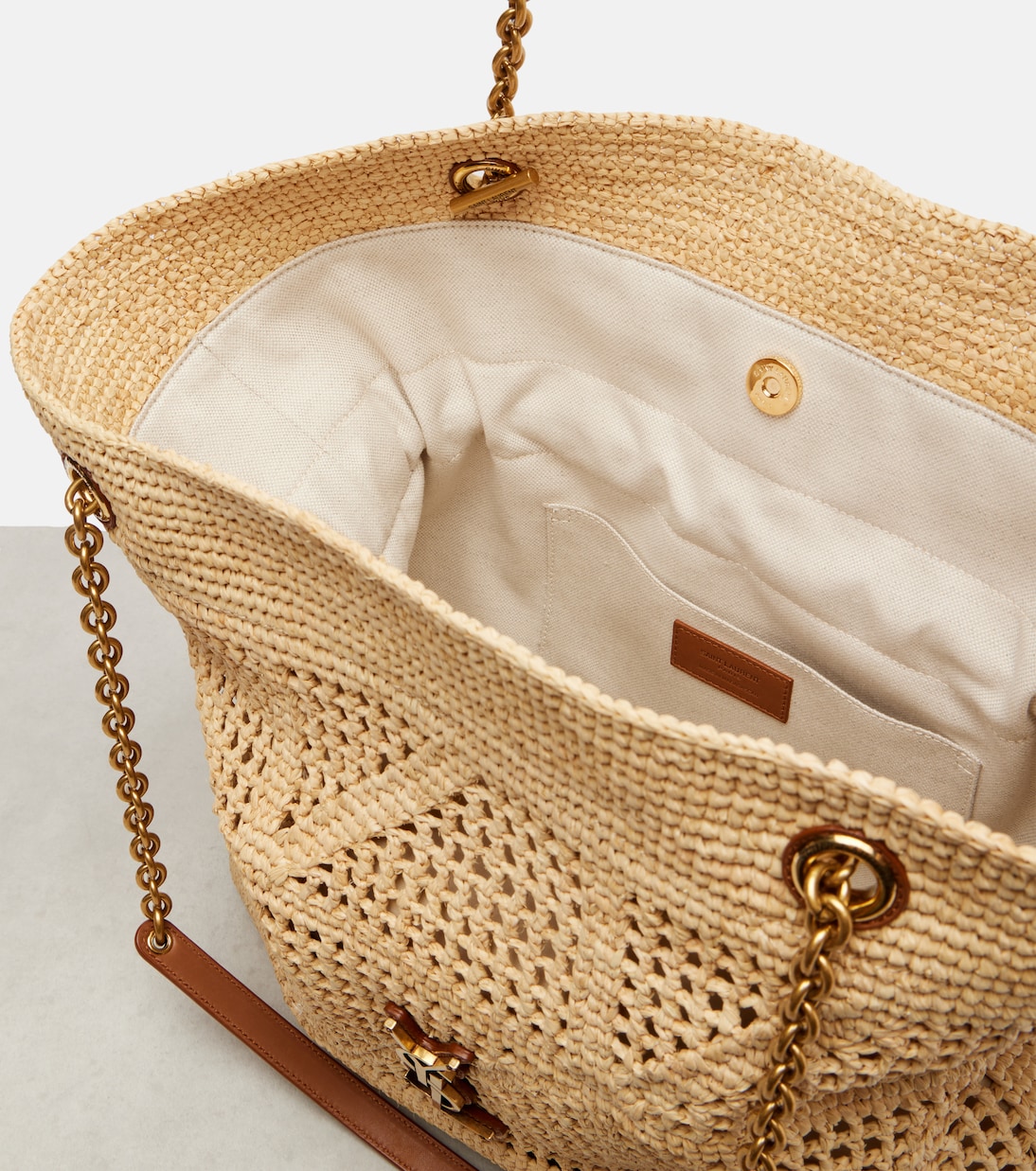 Jamie Cassandre raffia tote bag | Saint Laurent