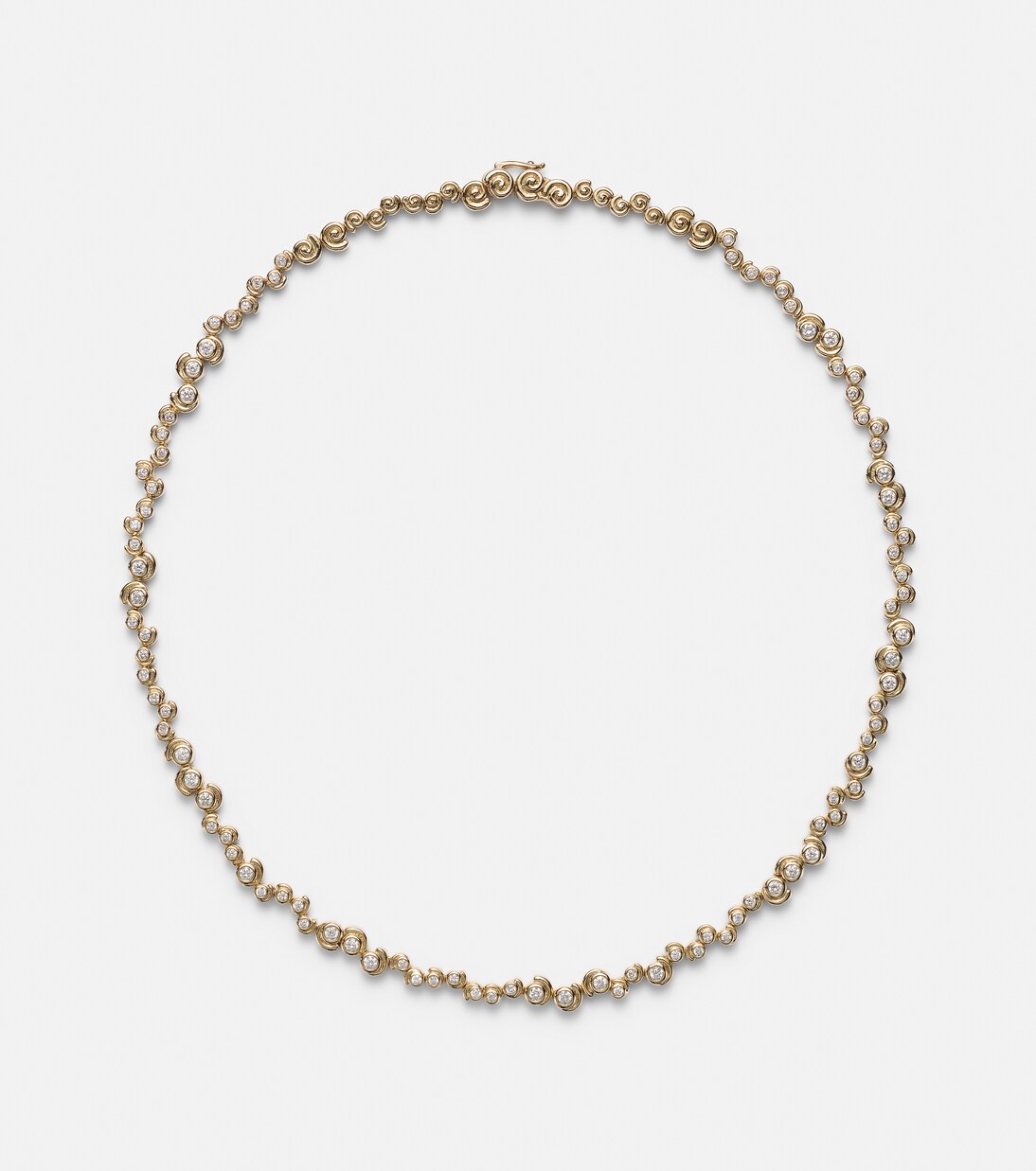 Collier Riviere Escargots 9kt gold necklace with diamonds | Yvonne Léon