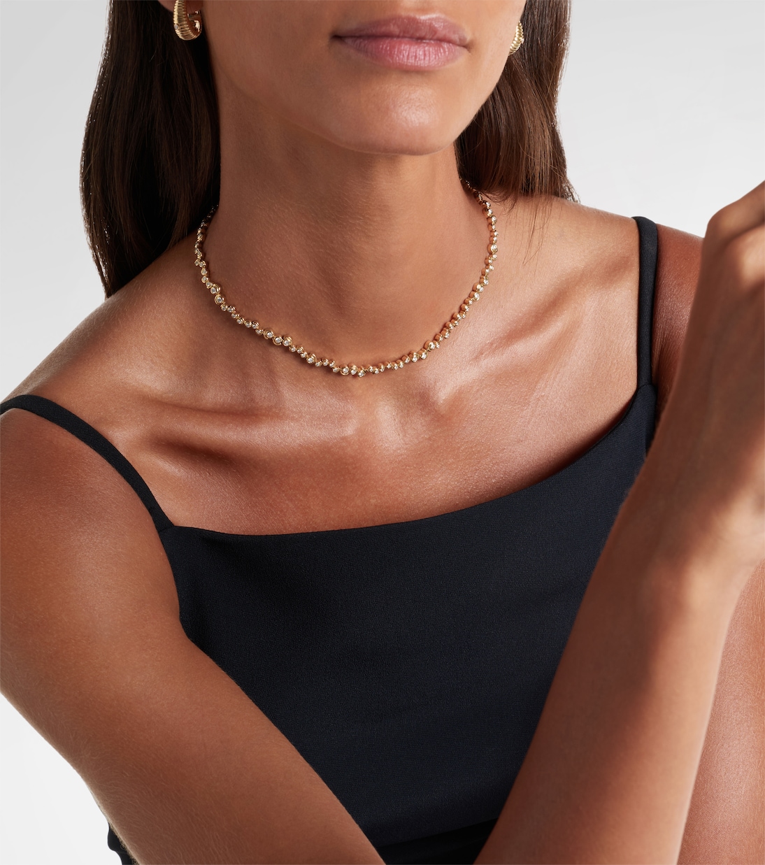 Collier Riviere Escargots 9kt gold necklace with diamonds | Yvonne Léon
