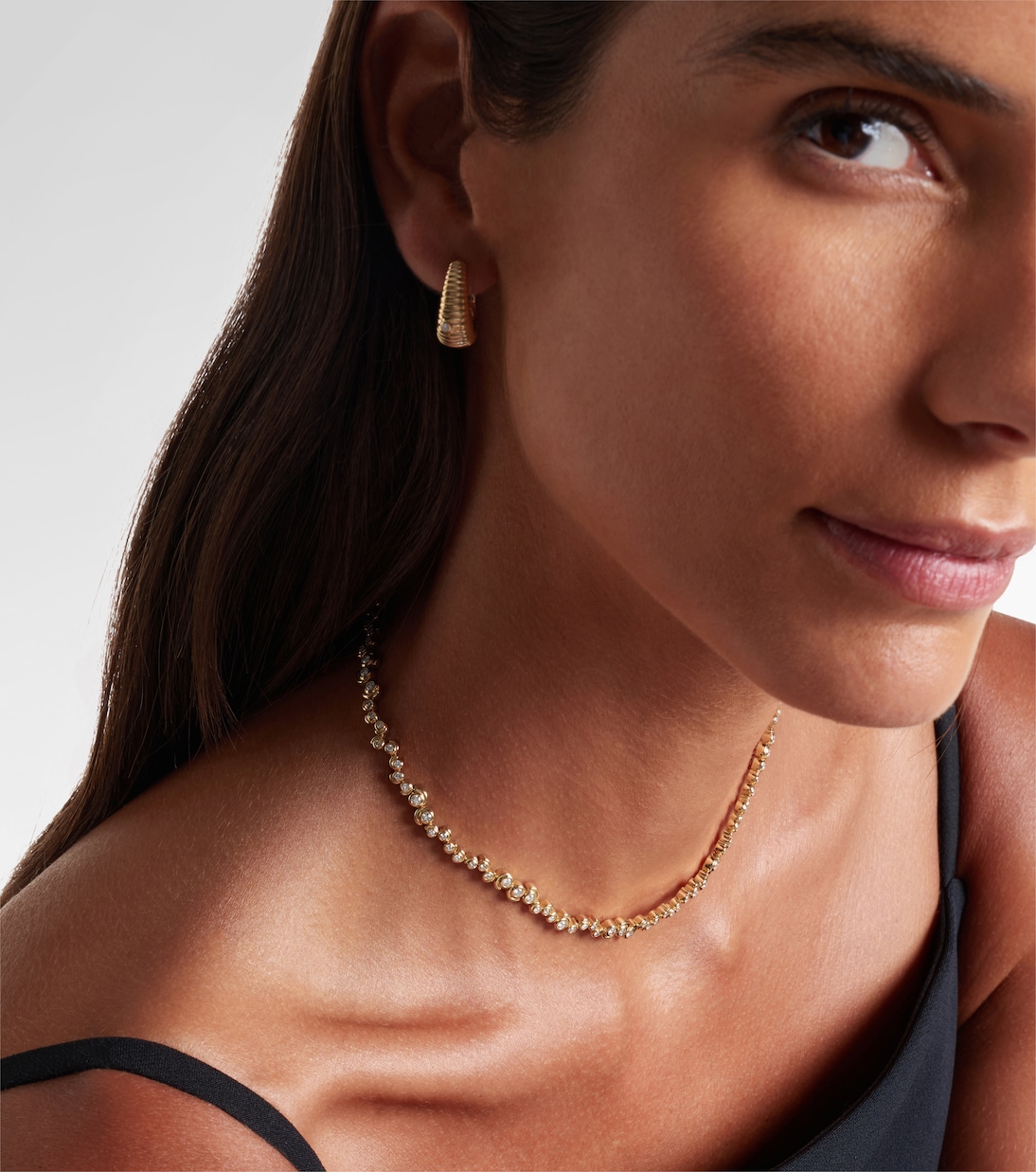 Collier Riviere Escargots 9kt gold necklace with diamonds | Yvonne Léon