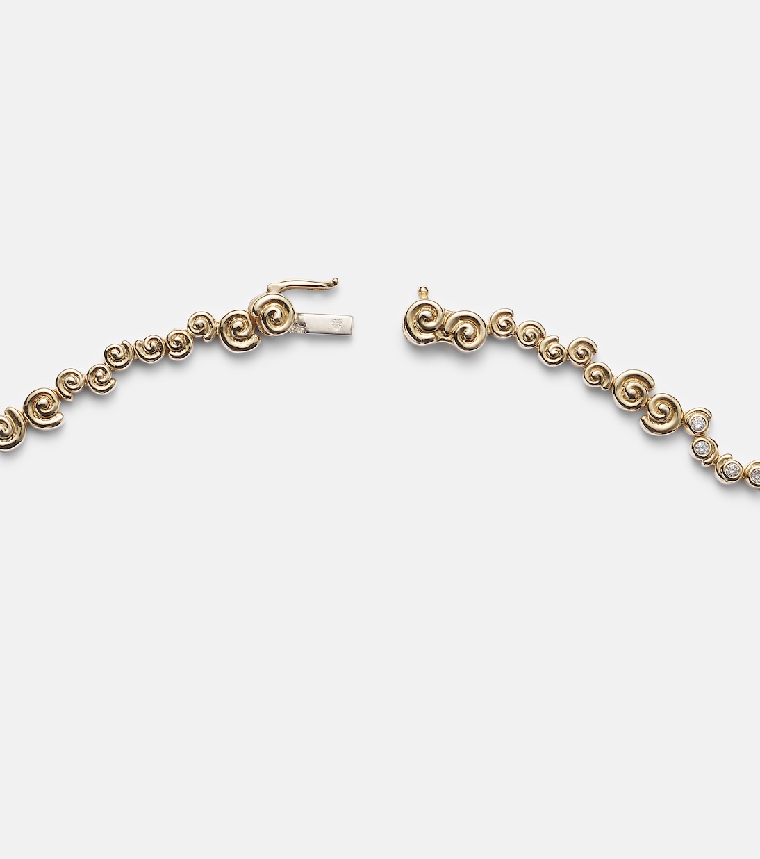 Collier Riviere Escargots 9kt gold necklace with diamonds | Yvonne Léon