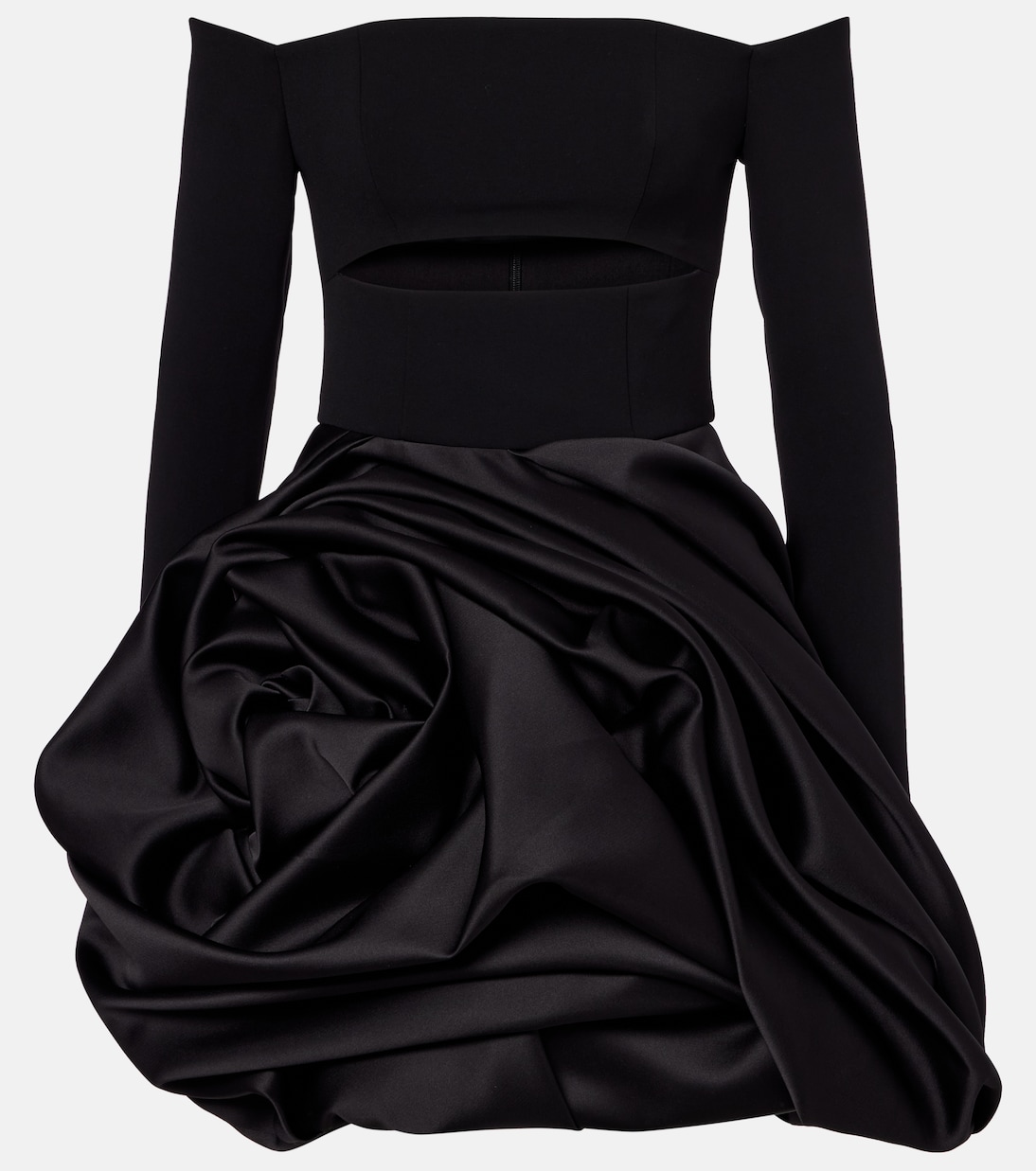 Miniabito in raso con scollo bardot | Carolina Herrera