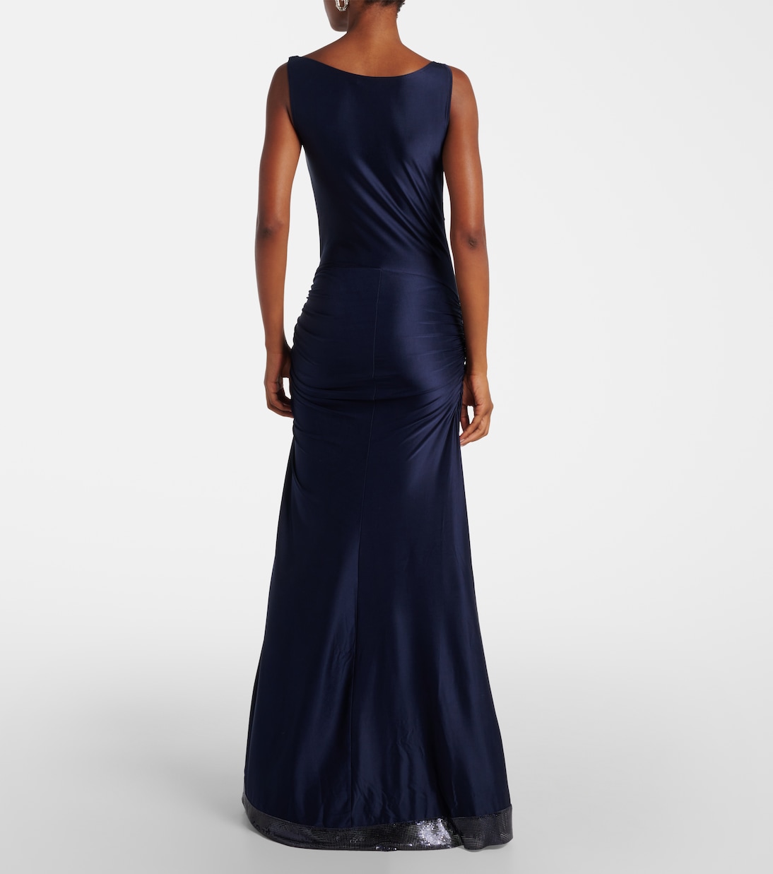 Embellished gathered satin maxi dress | Rabanne