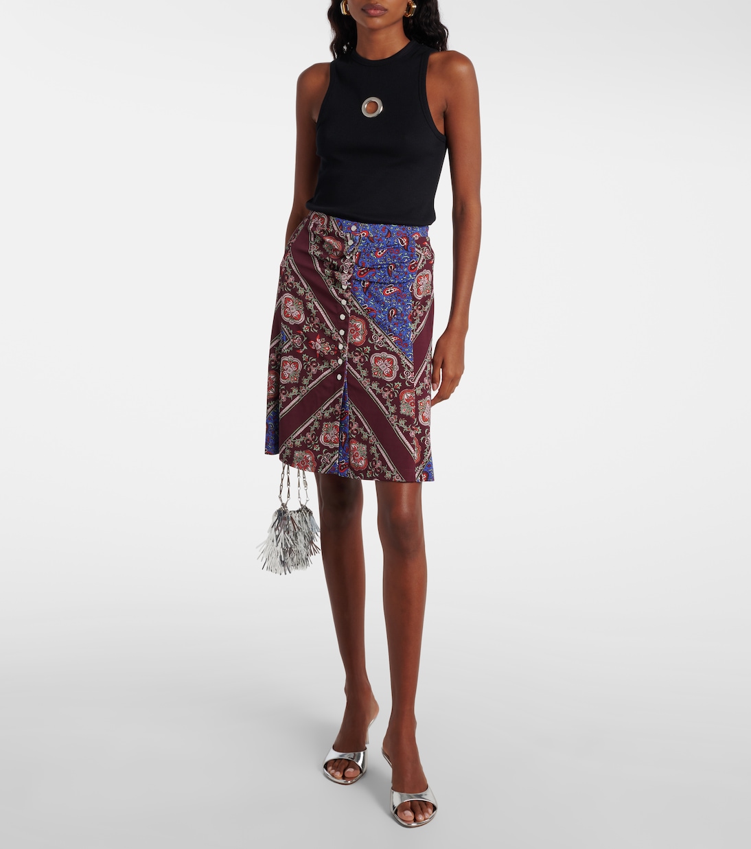 Embellished cotton-blend tank top | Rabanne