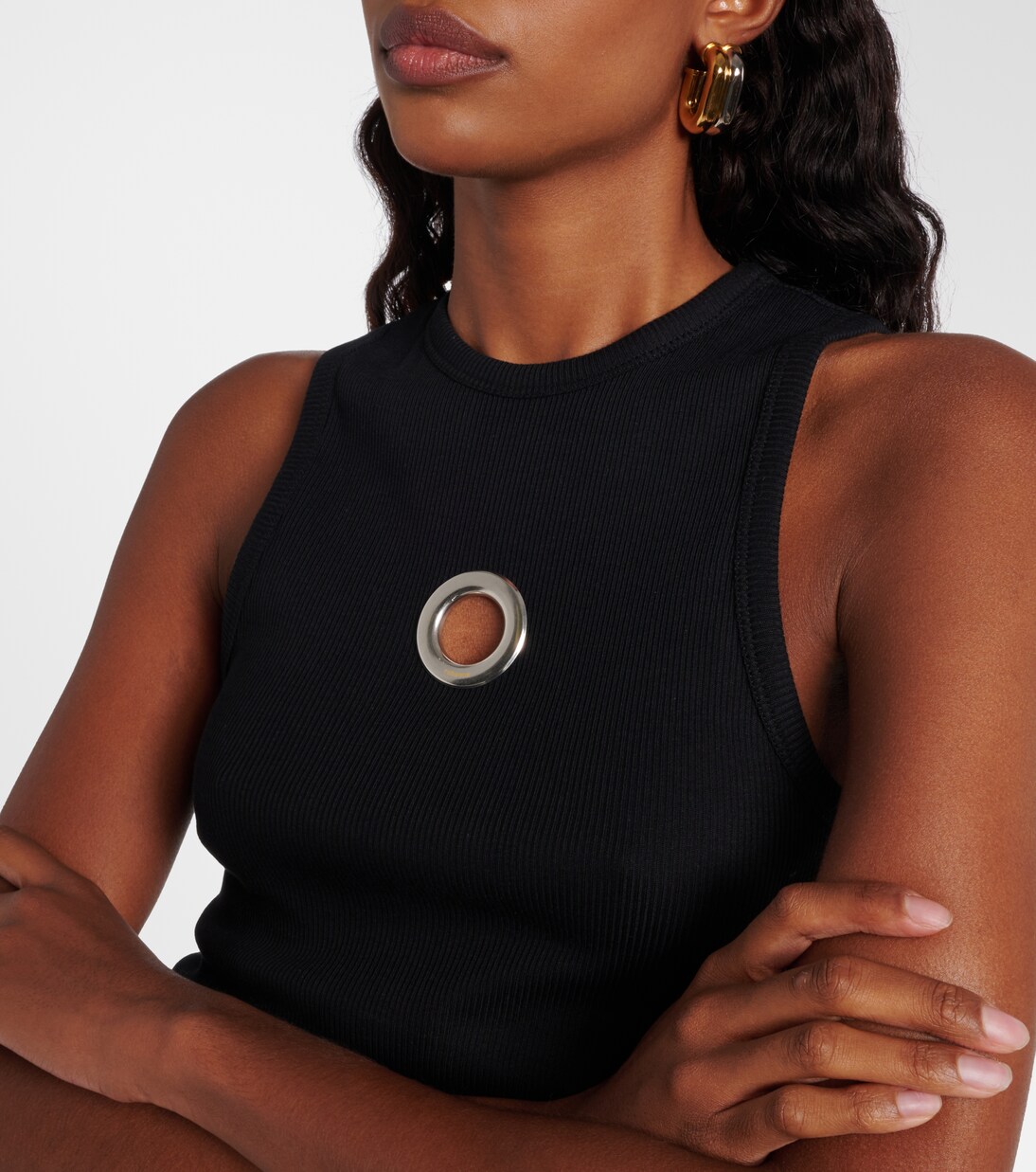 Embellished cotton-blend tank top | Rabanne