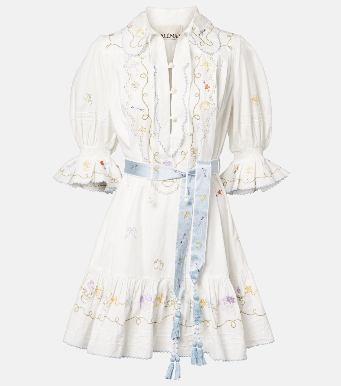 Giulia embroidered cotton minidress | Alémais