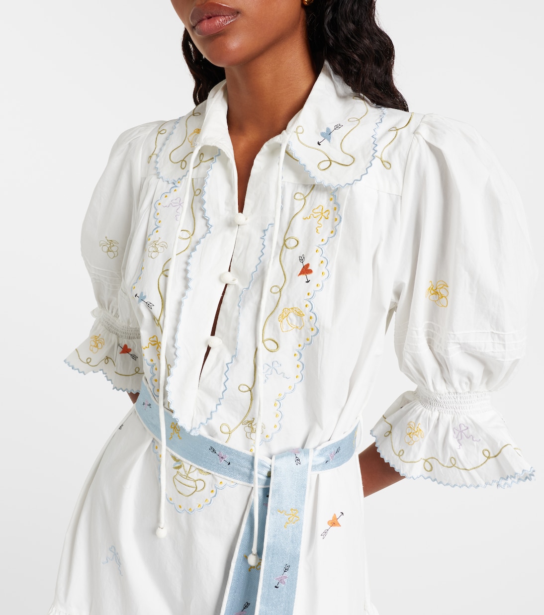 Giulia embroidered cotton minidress | Alémais