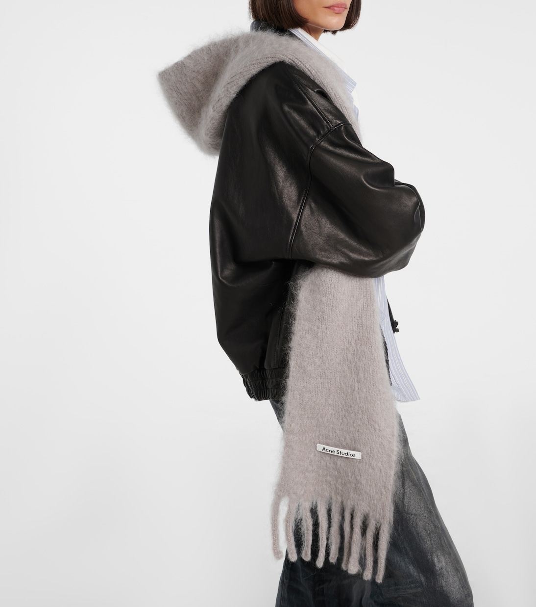 Kooder hooded mohair and wool-blend scarf | Acne Studios