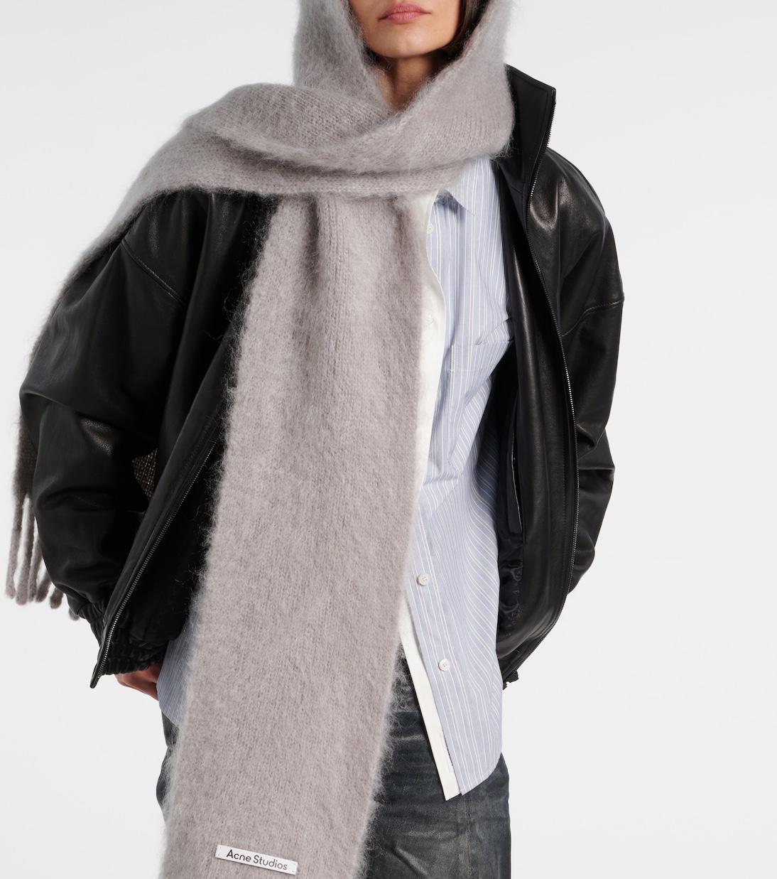 Kooder hooded mohair and wool-blend scarf | Acne Studios