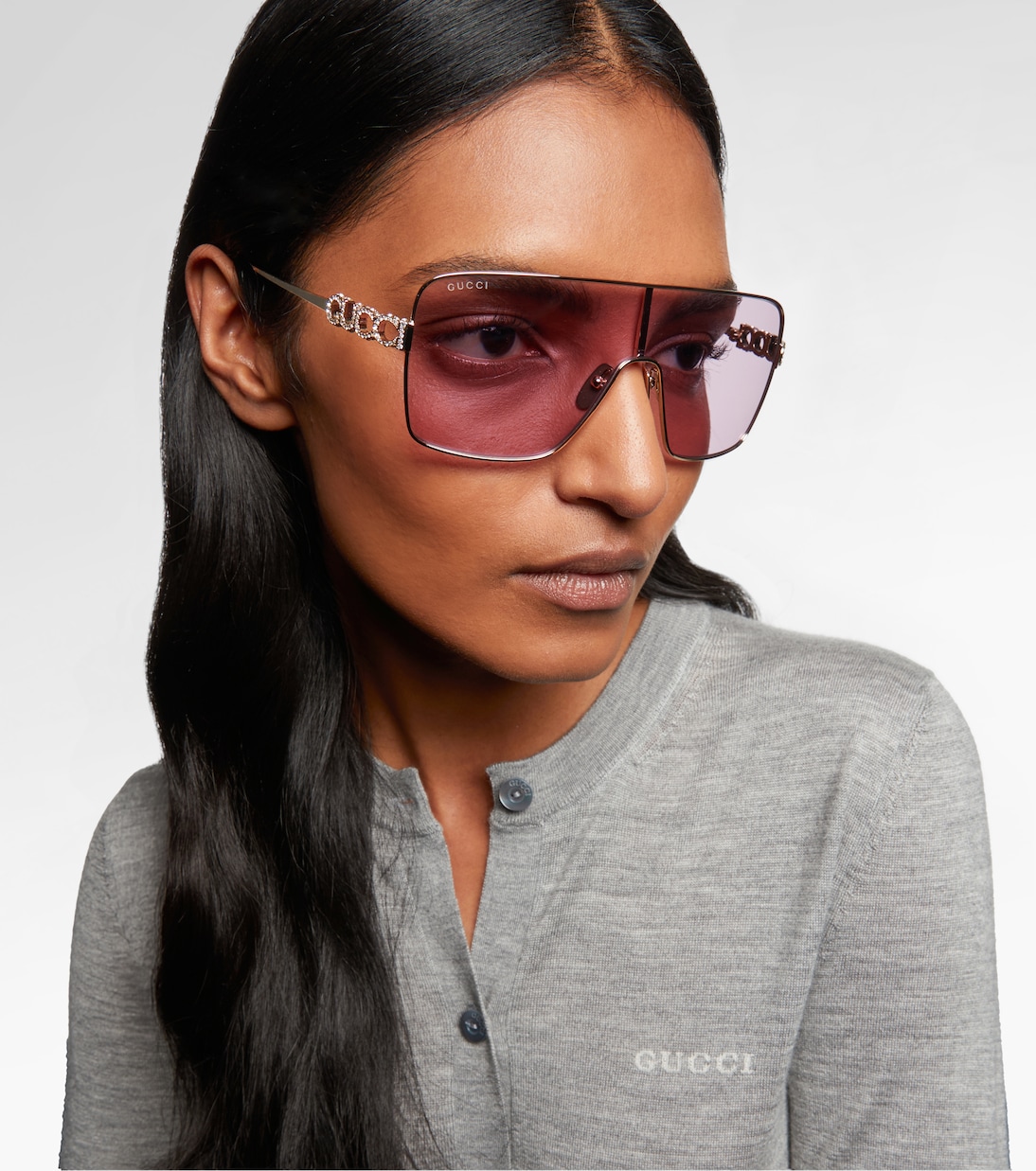 Sonnenbrille mit Kristallen | Gucci