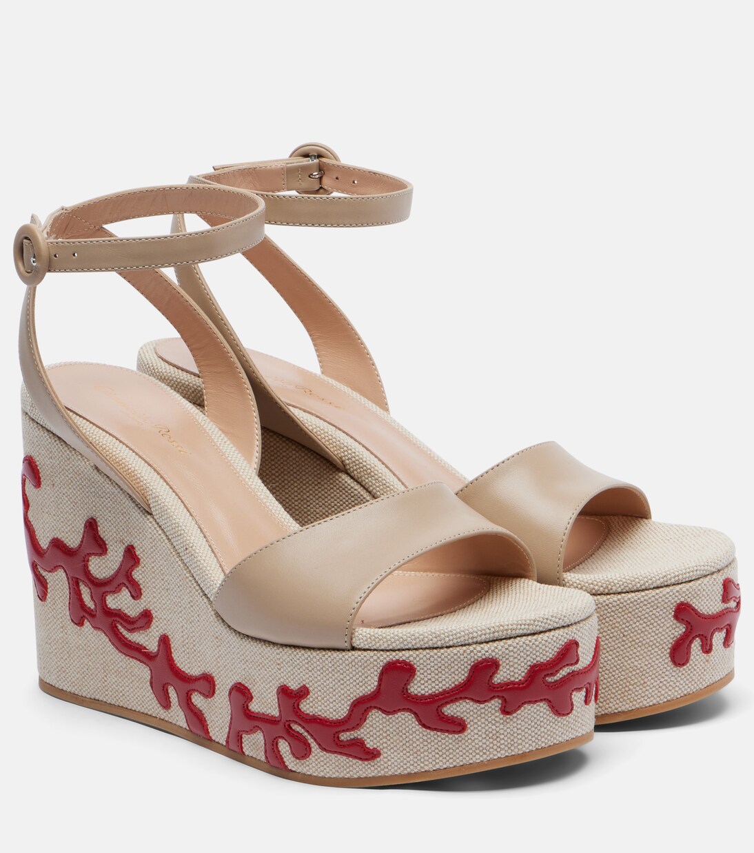 Leather wedge espadrilles | Gianvito Rossi