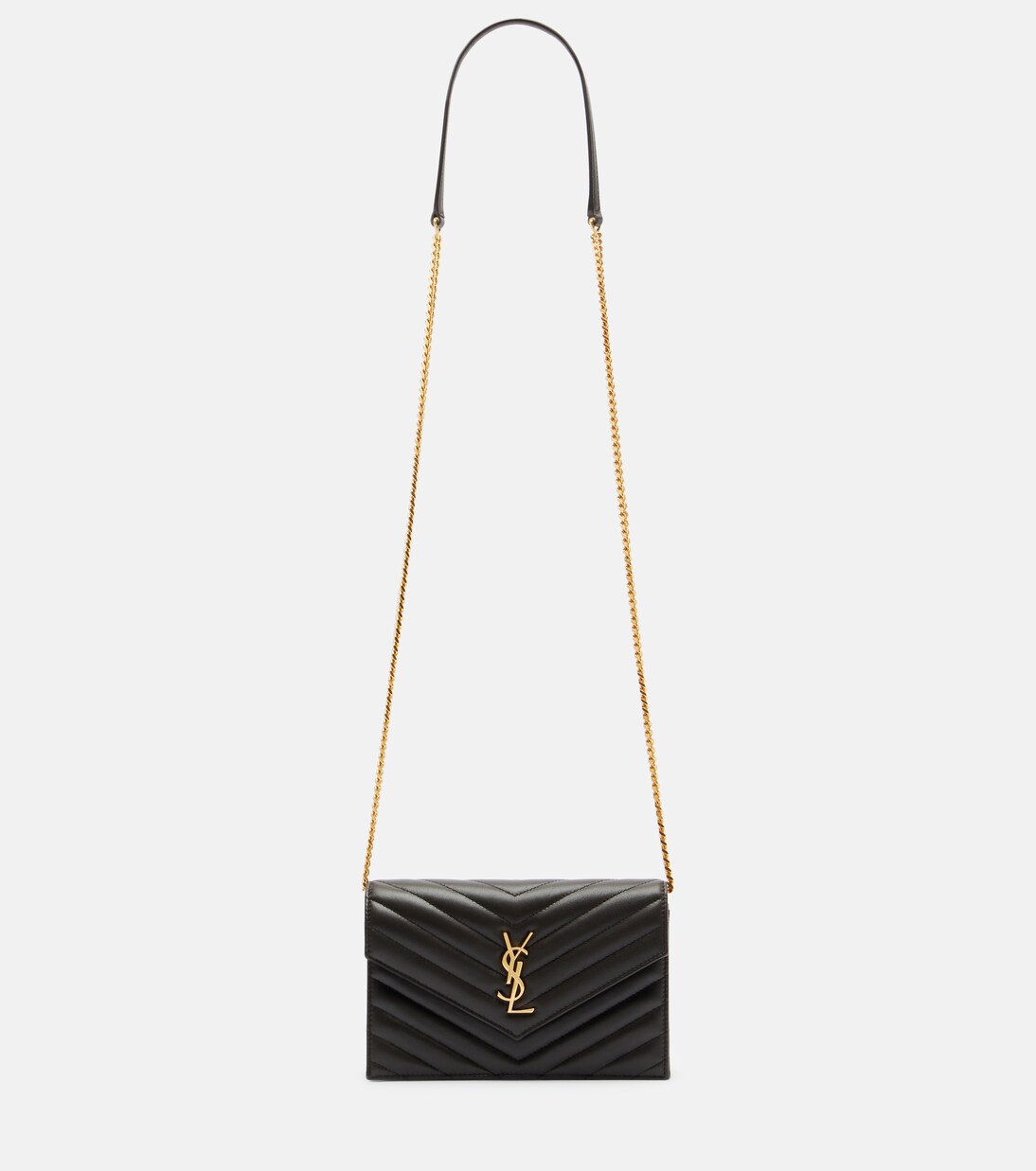 Cassandre matelassé envelope leather wallet on chain | Saint Laurent