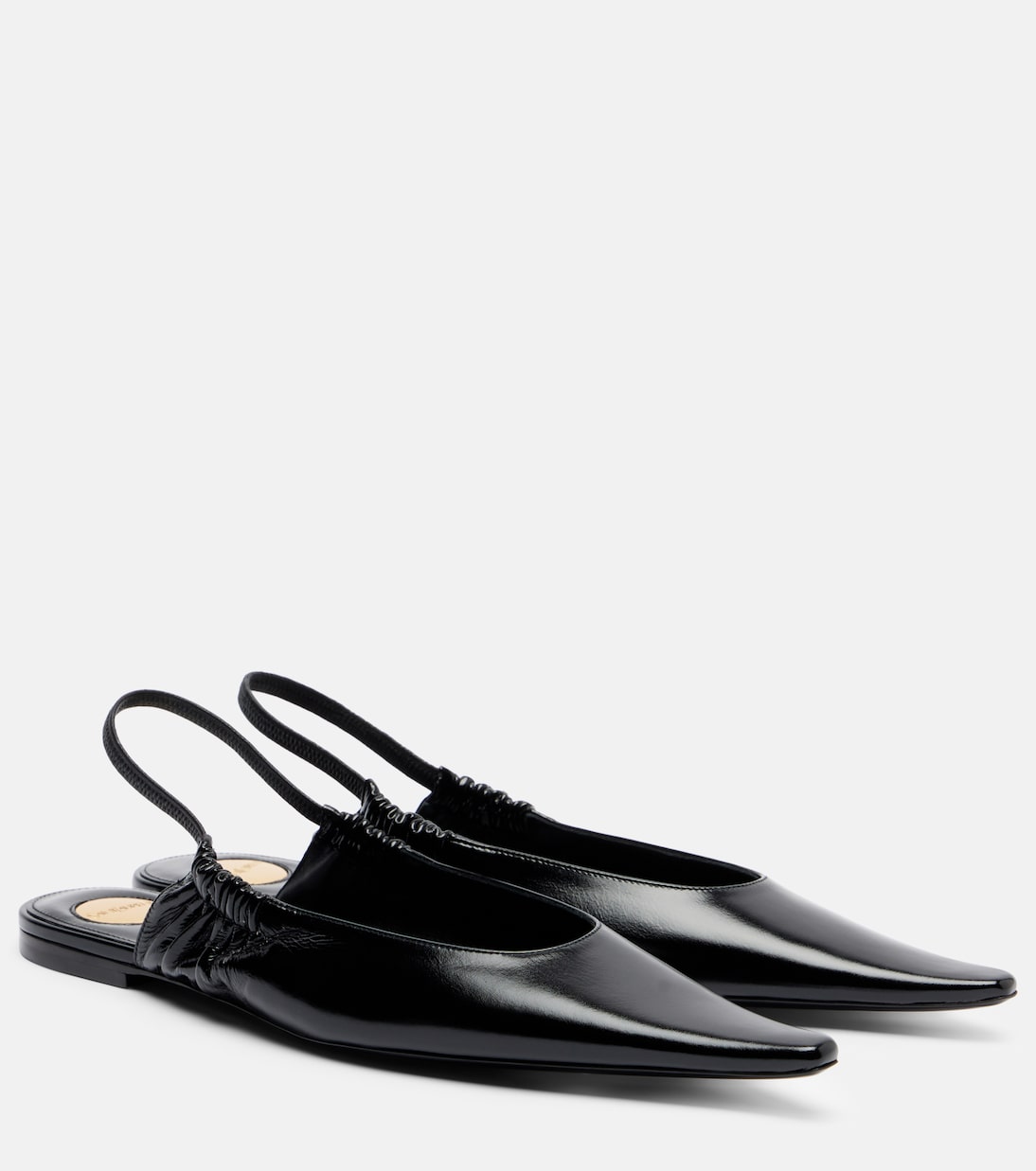 皮革露跟平底鞋 | Saint Laurent