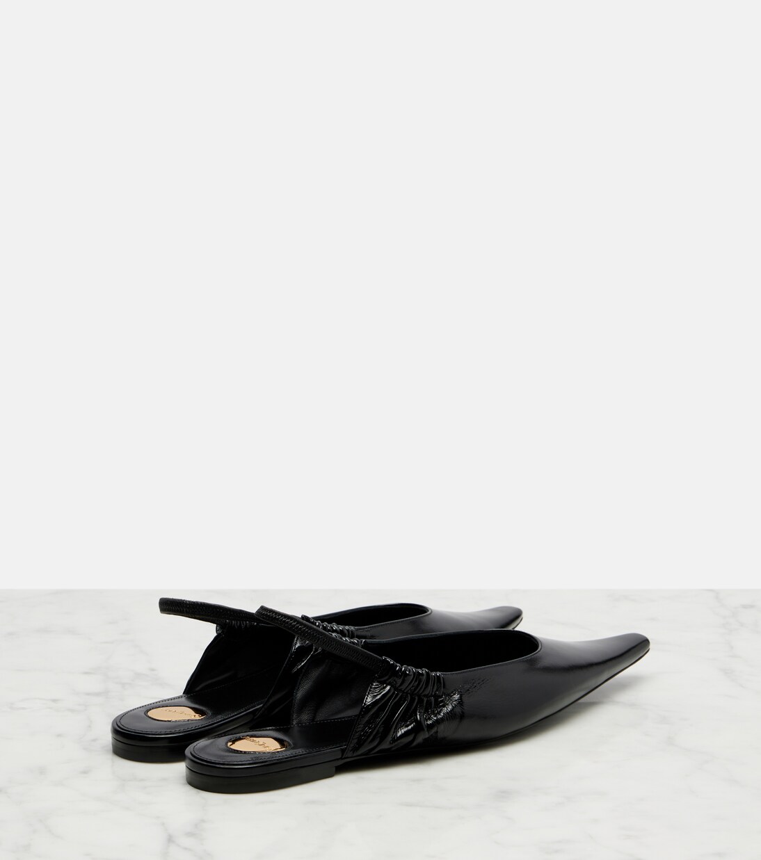 皮革露跟平底鞋 | Saint Laurent