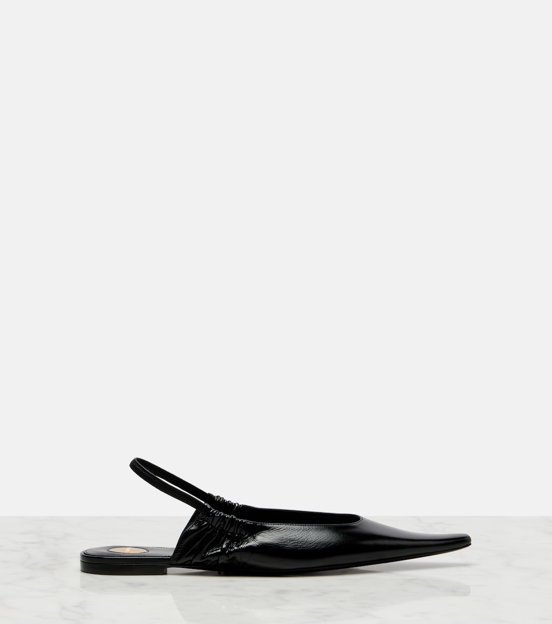 皮革露跟平底鞋 | Saint Laurent