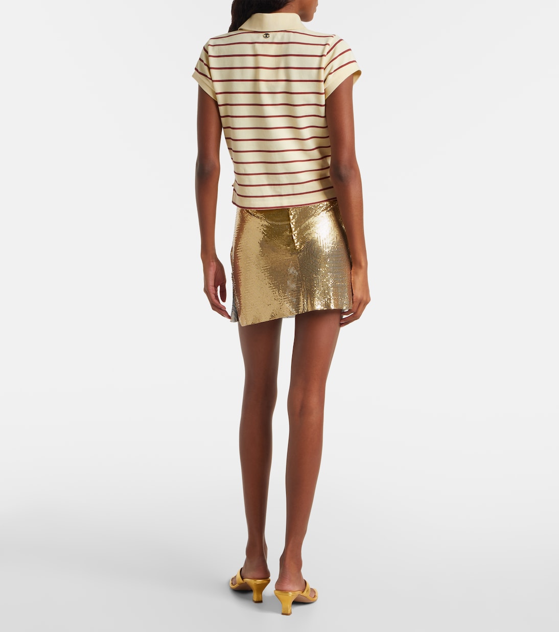 Striped cotton piqué polo shirt | Rabanne