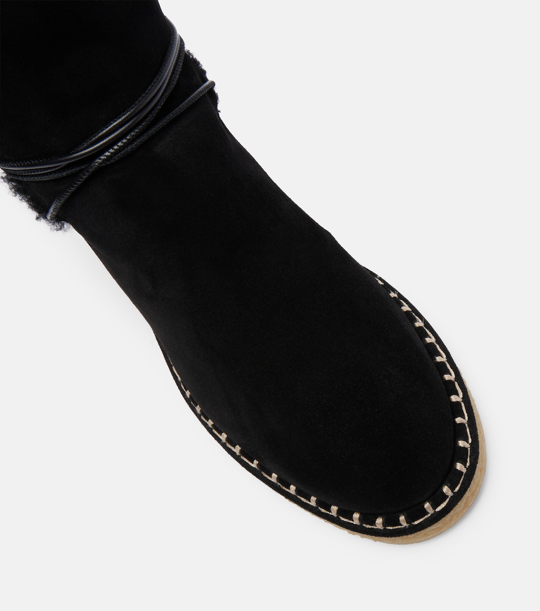 Megeve shearling-trimmed suede ankle boots | Aquazzura