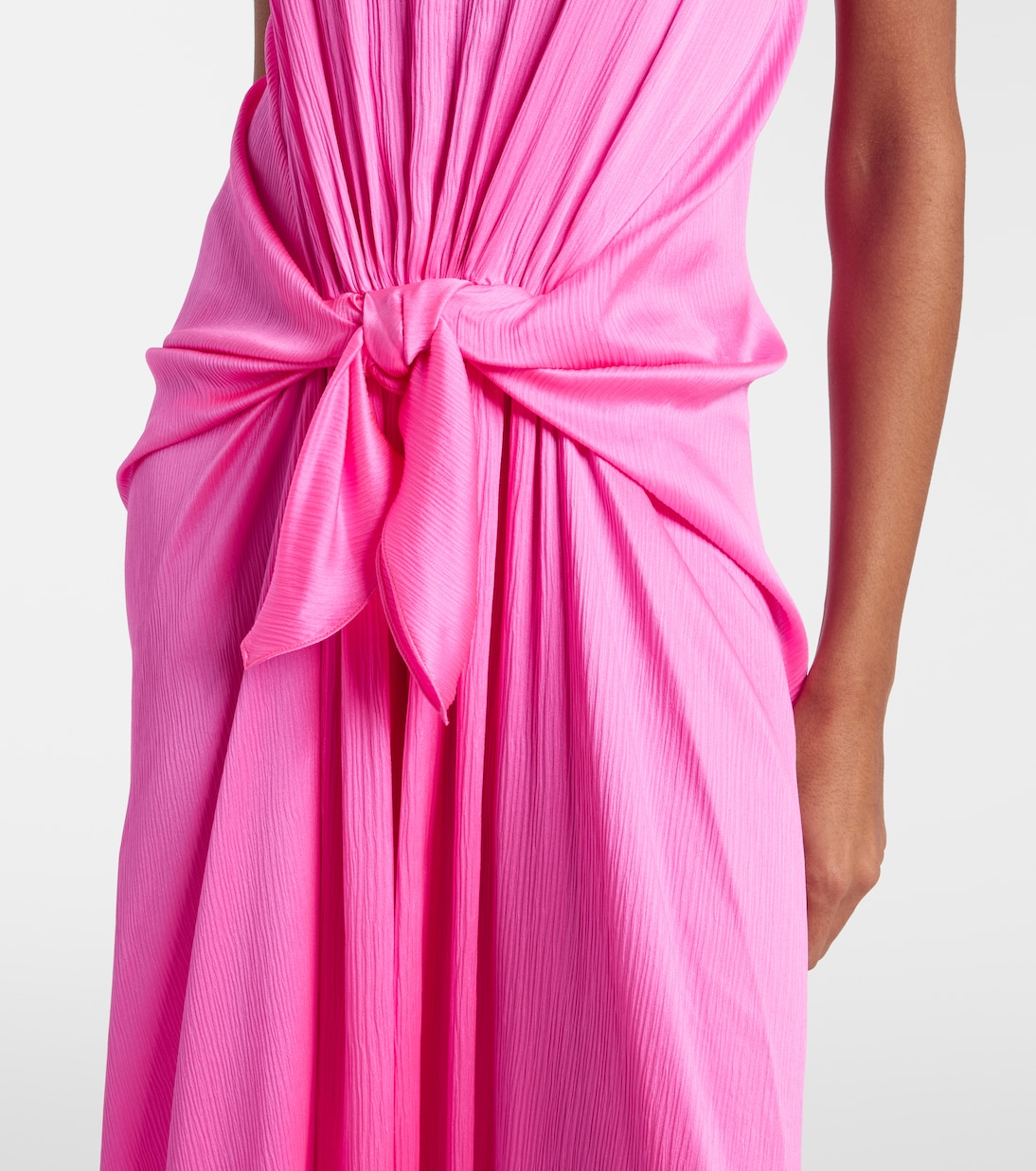 개더 실크 새틴 드레스 | JW Anderson