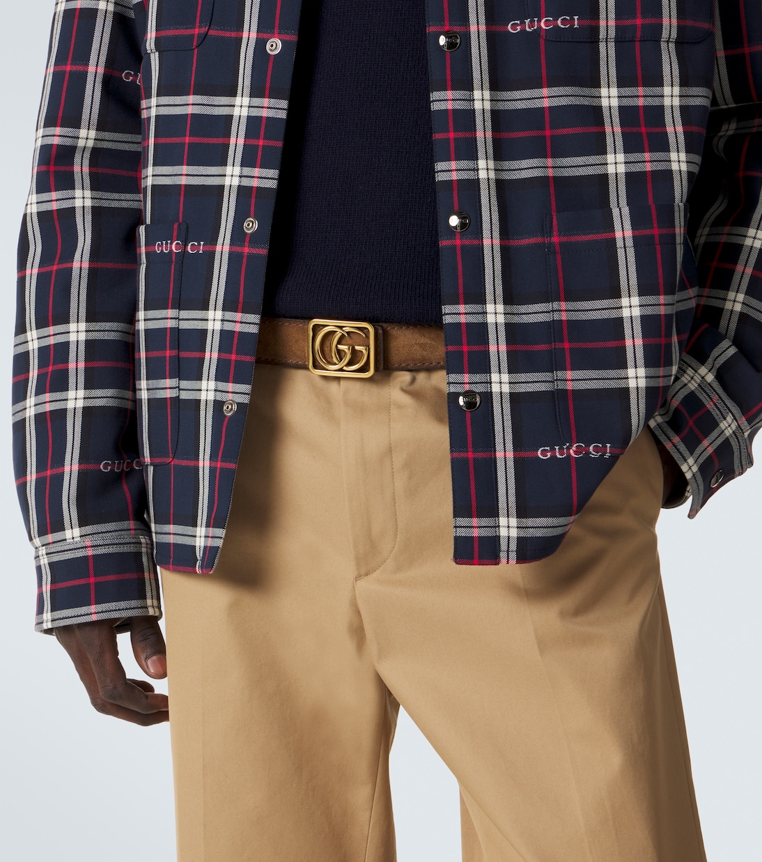 Double G reversible suede and leather belt | Gucci