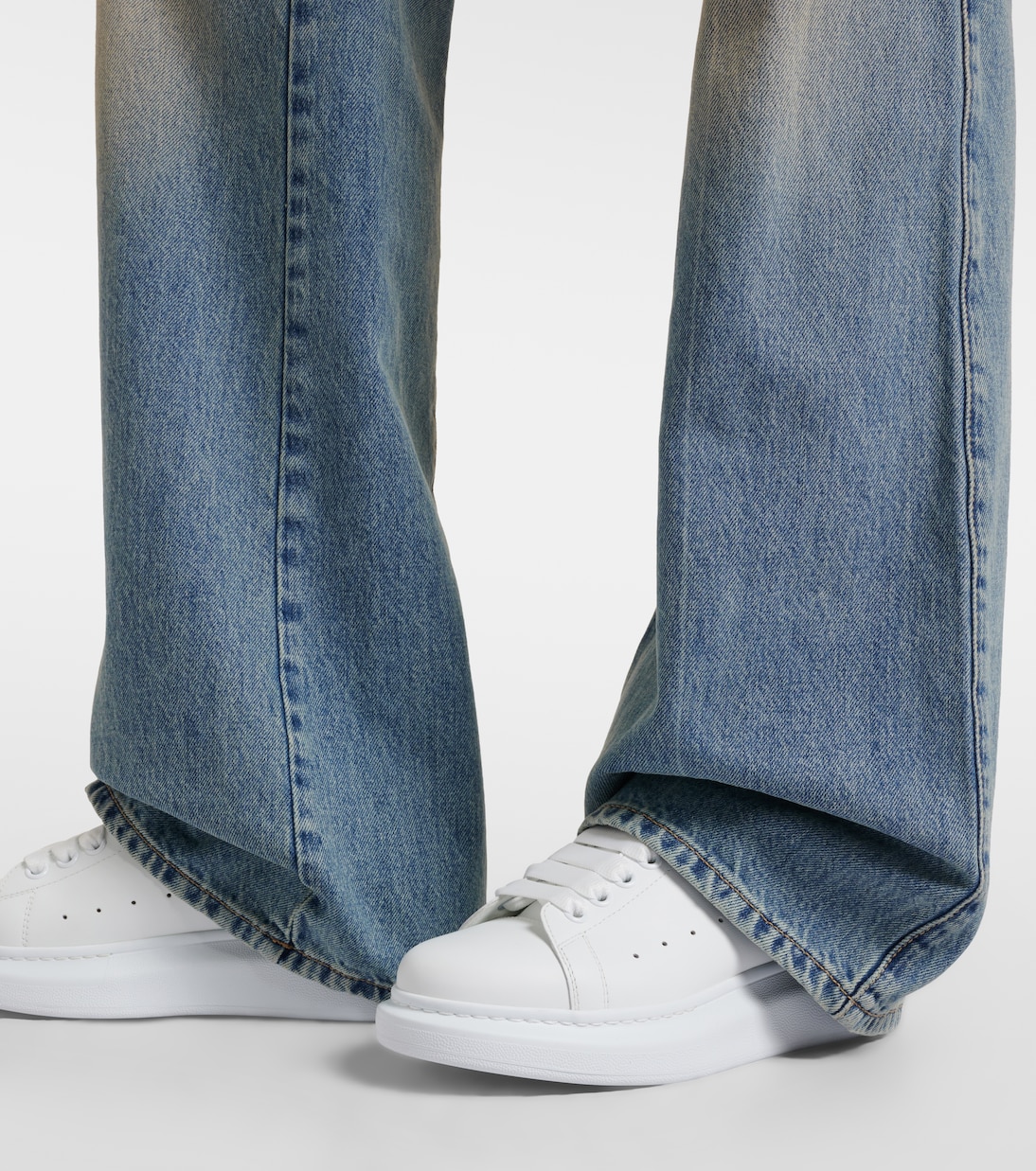 Oversized embellished leather sneakers | McQueen