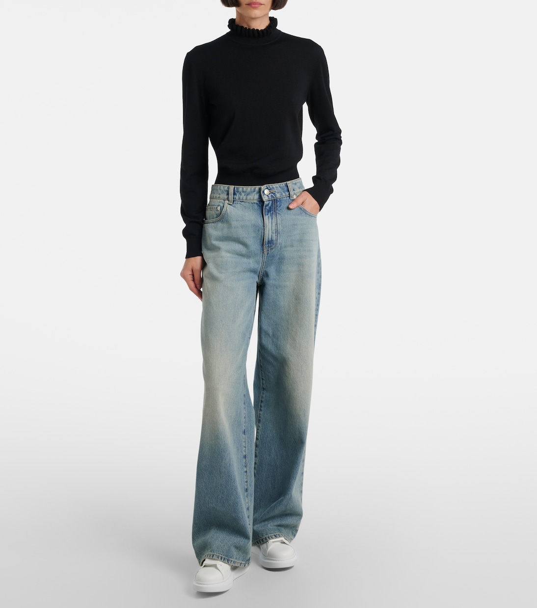 Oversized embellished leather sneakers | McQueen