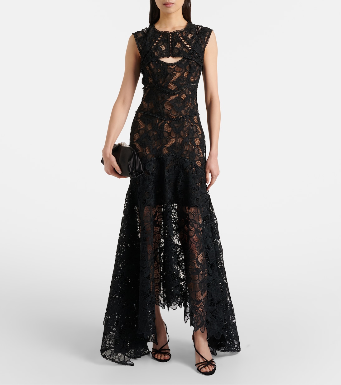Janica silk lace gown | Costarellos
