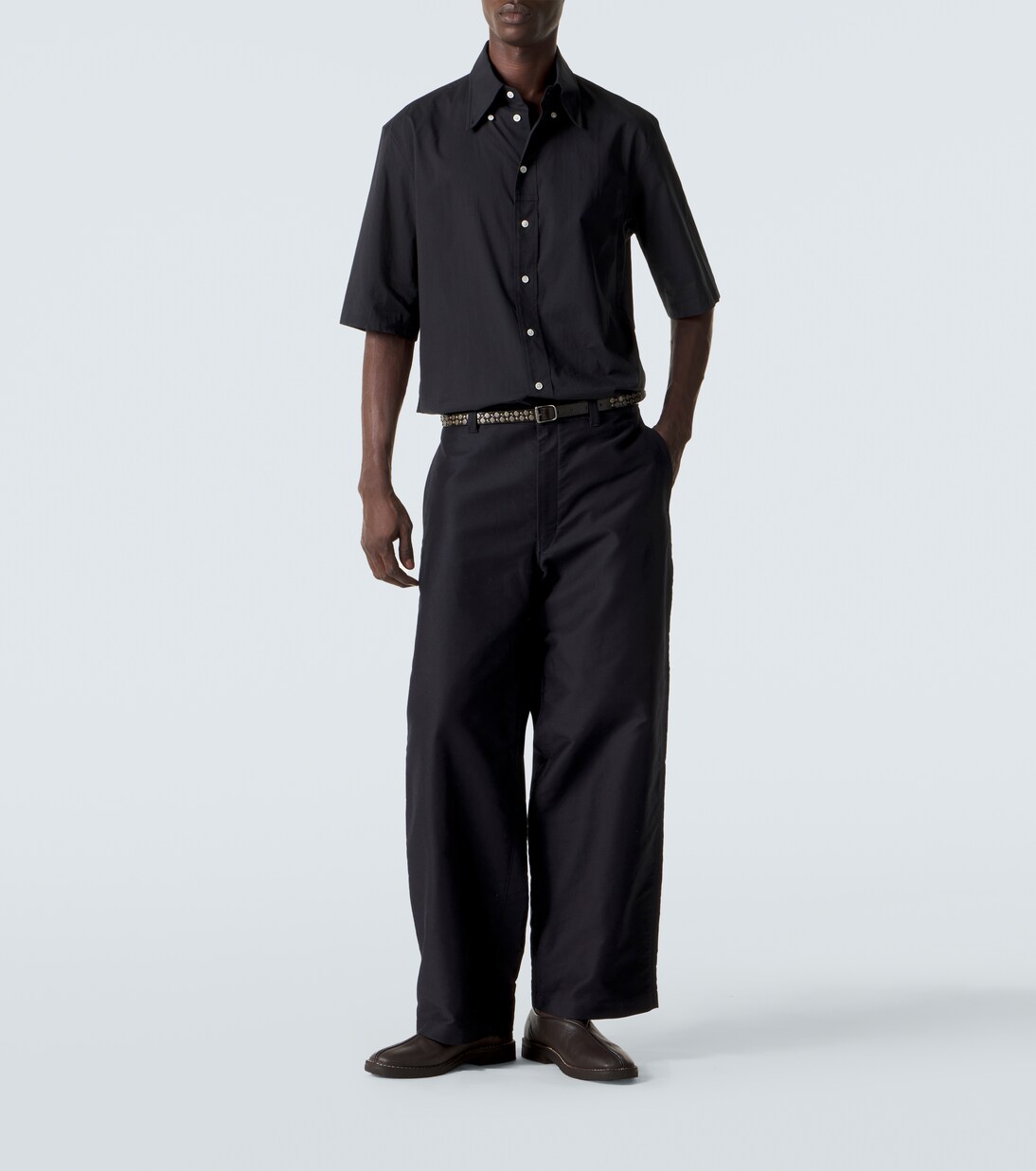 Piped leather slip-on shoes | Lemaire