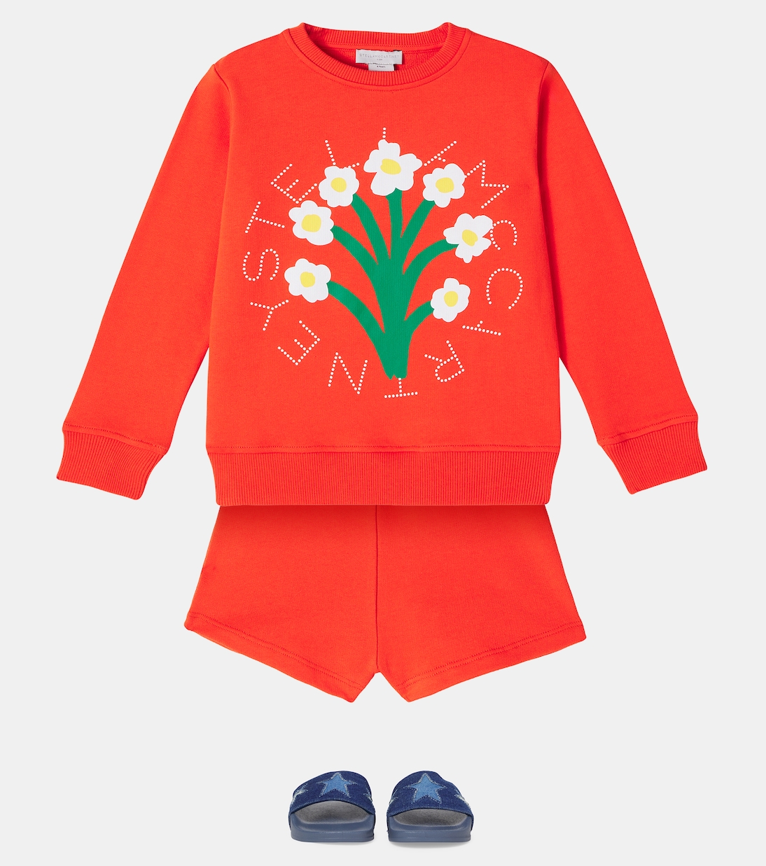 Set de sudadera y shorts de algodón | Stella McCartney Kids