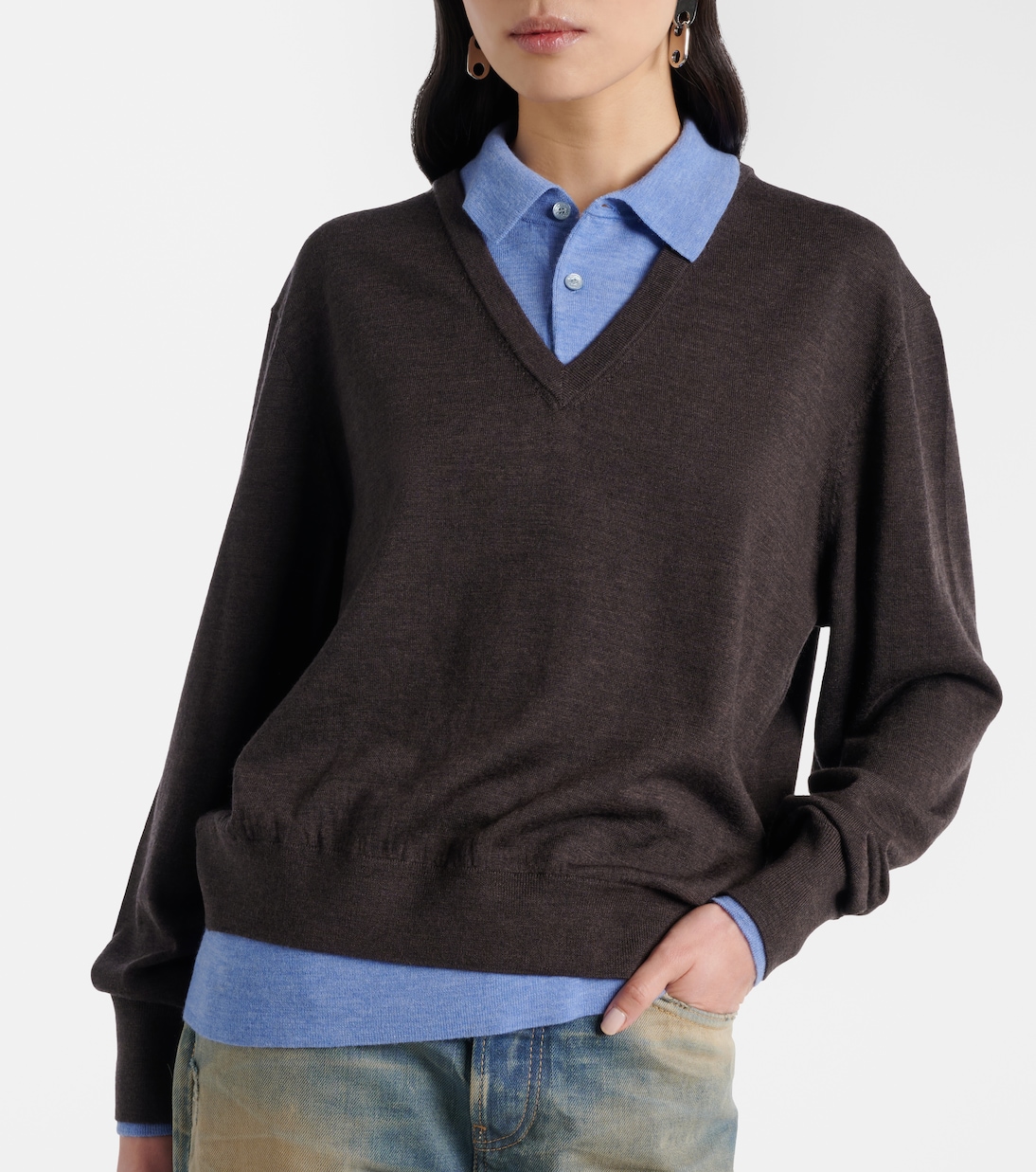 Layered wool polo sweater  | Acne Studios