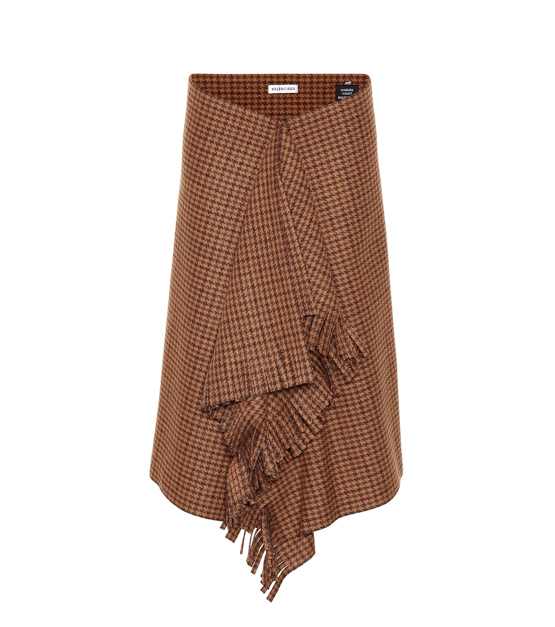 Jupe en laine mélangée à carreaux | Balenciaga