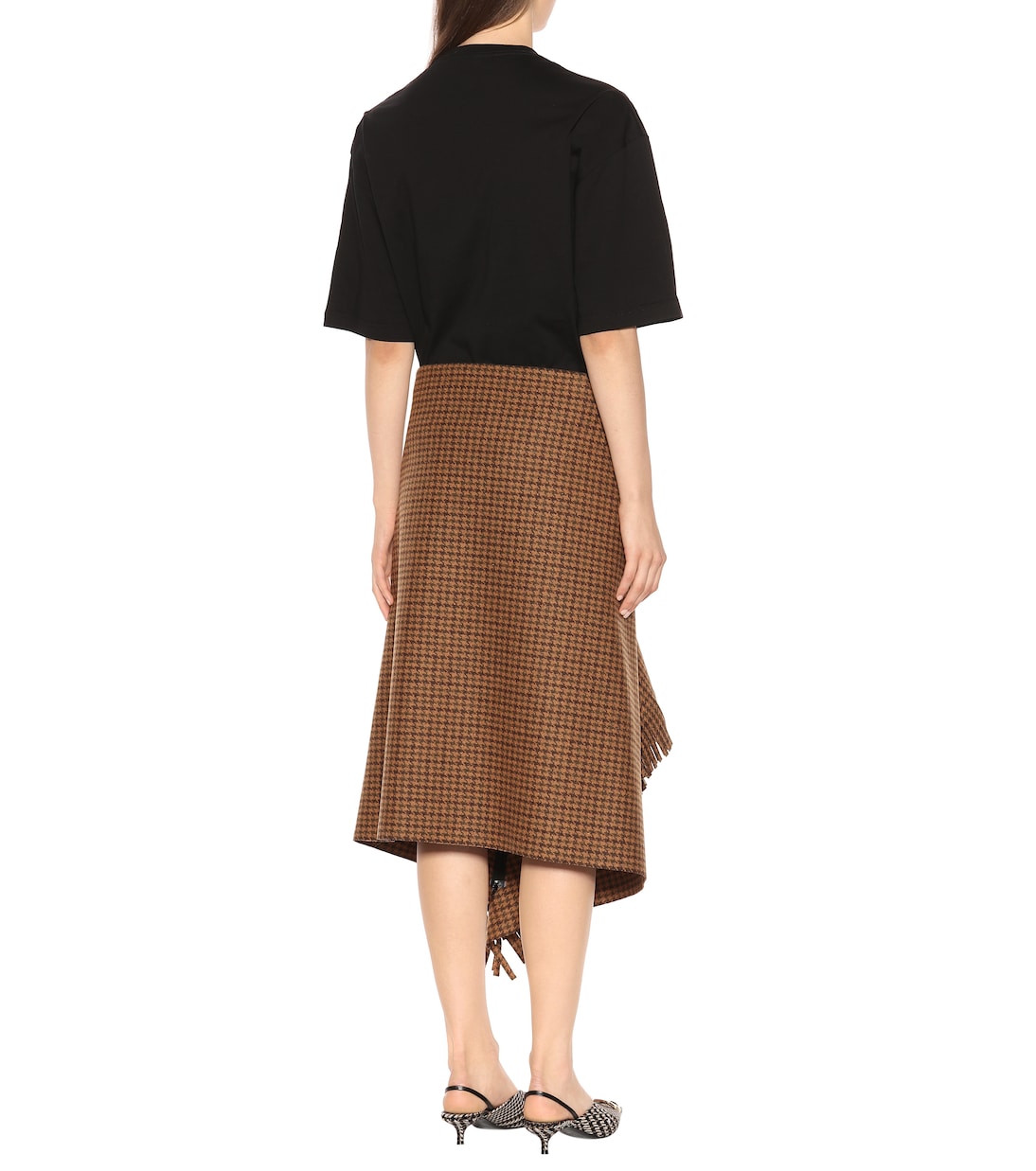 Jupe en laine mélangée à carreaux | Balenciaga