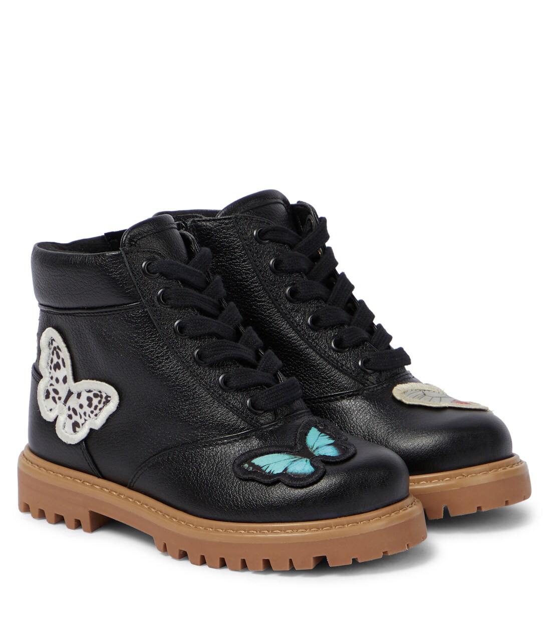 Tia leather combat boots in black Sophia Webster Mini Mytheresa
