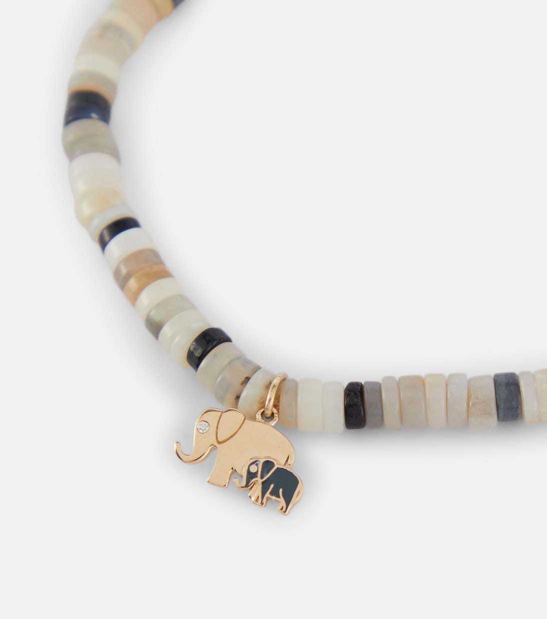 Elephant Family 14kt yellow gold beaded bracelet | Sydney Evan