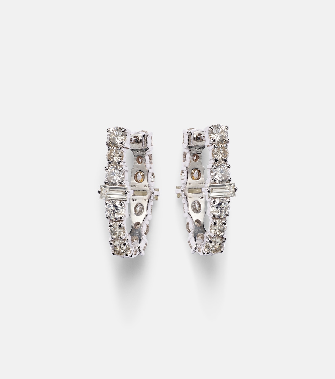 Créoles Rivulet en or blanc 18 ct et diamants | Ileana Makri