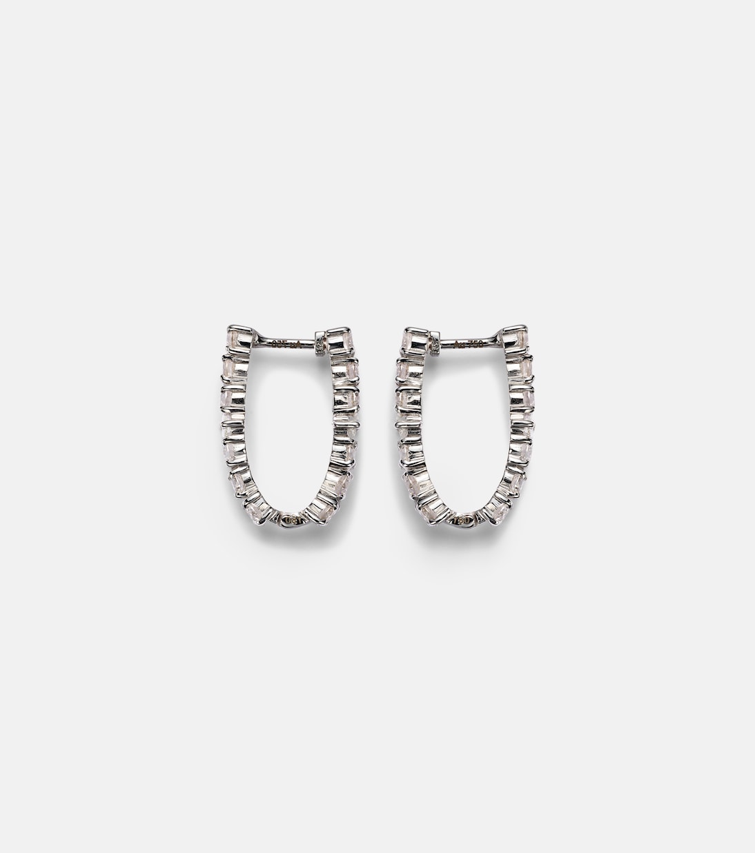 Créoles Rivulet en or blanc 18 ct et diamants | Ileana Makri