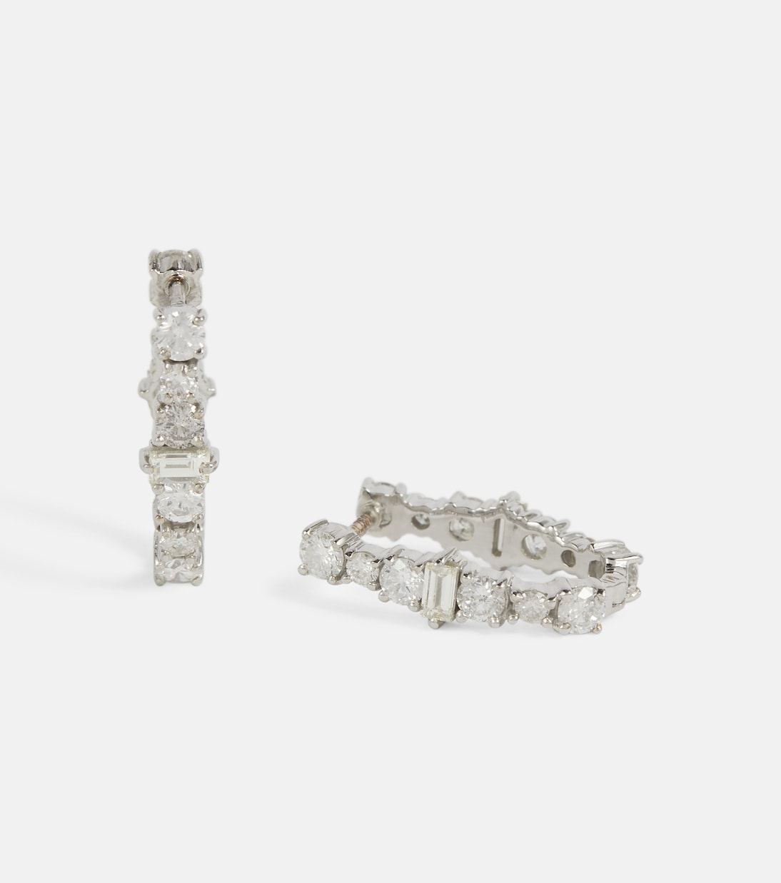 Créoles Rivulet en or blanc 18 ct et diamants | Ileana Makri