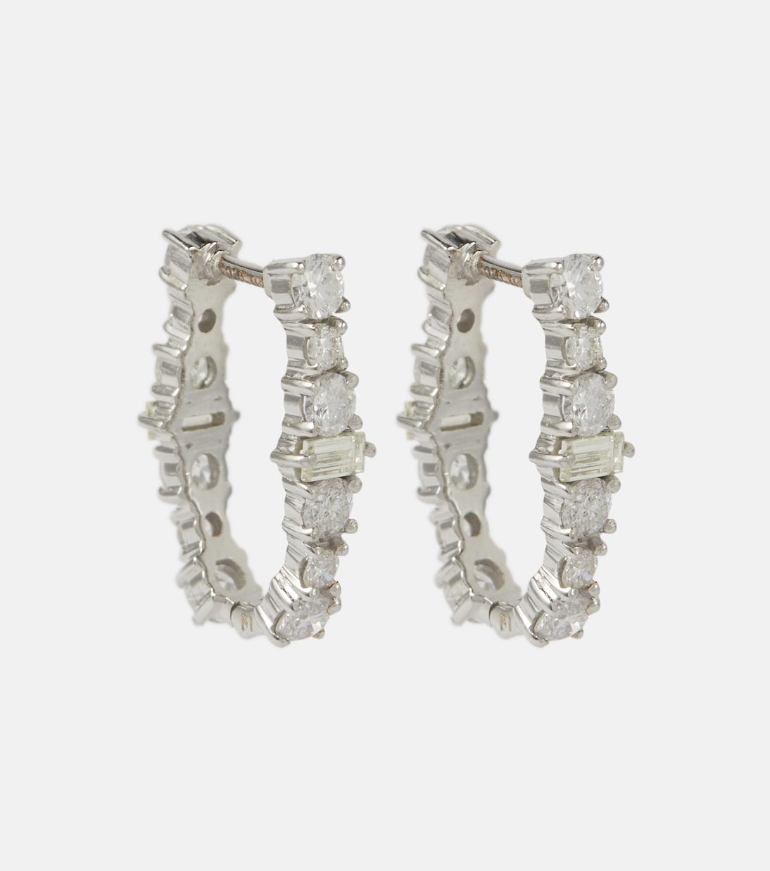 Créoles Rivulet en or blanc 18 ct et diamants | Ileana Makri