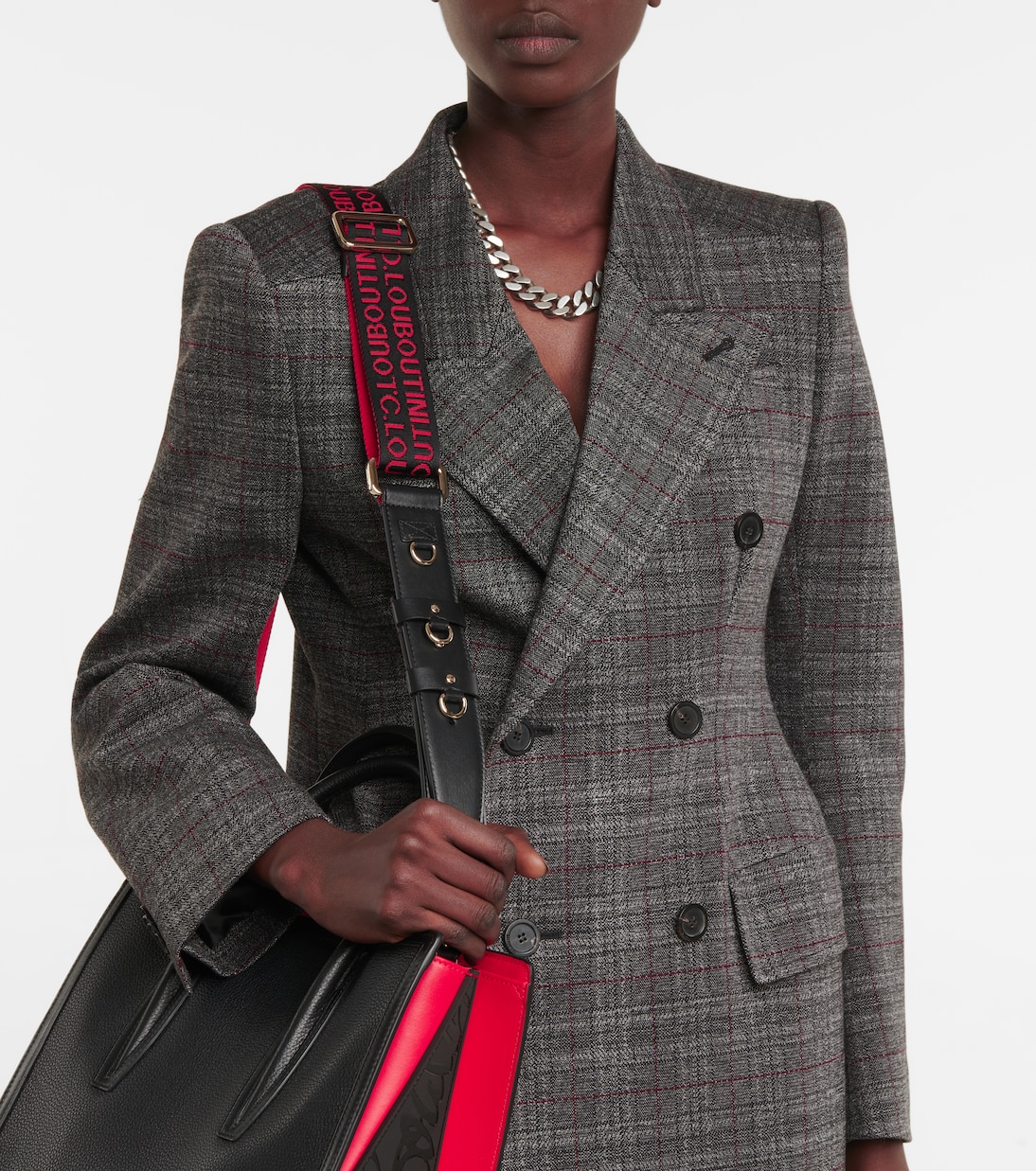 Tracolla in jacquard con pelle | Christian Louboutin