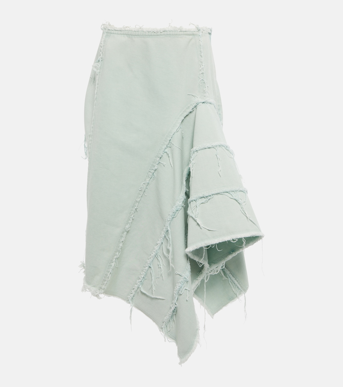 Distressed denim midi skirt | Dries Van Noten