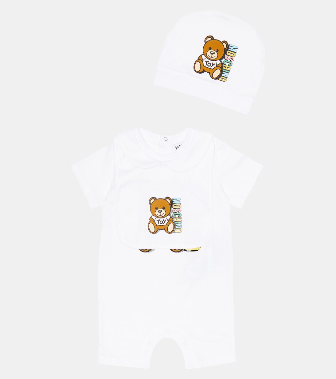 Baby - Tutina, cappello e bavaglino in misto cotone | Moschino Kids