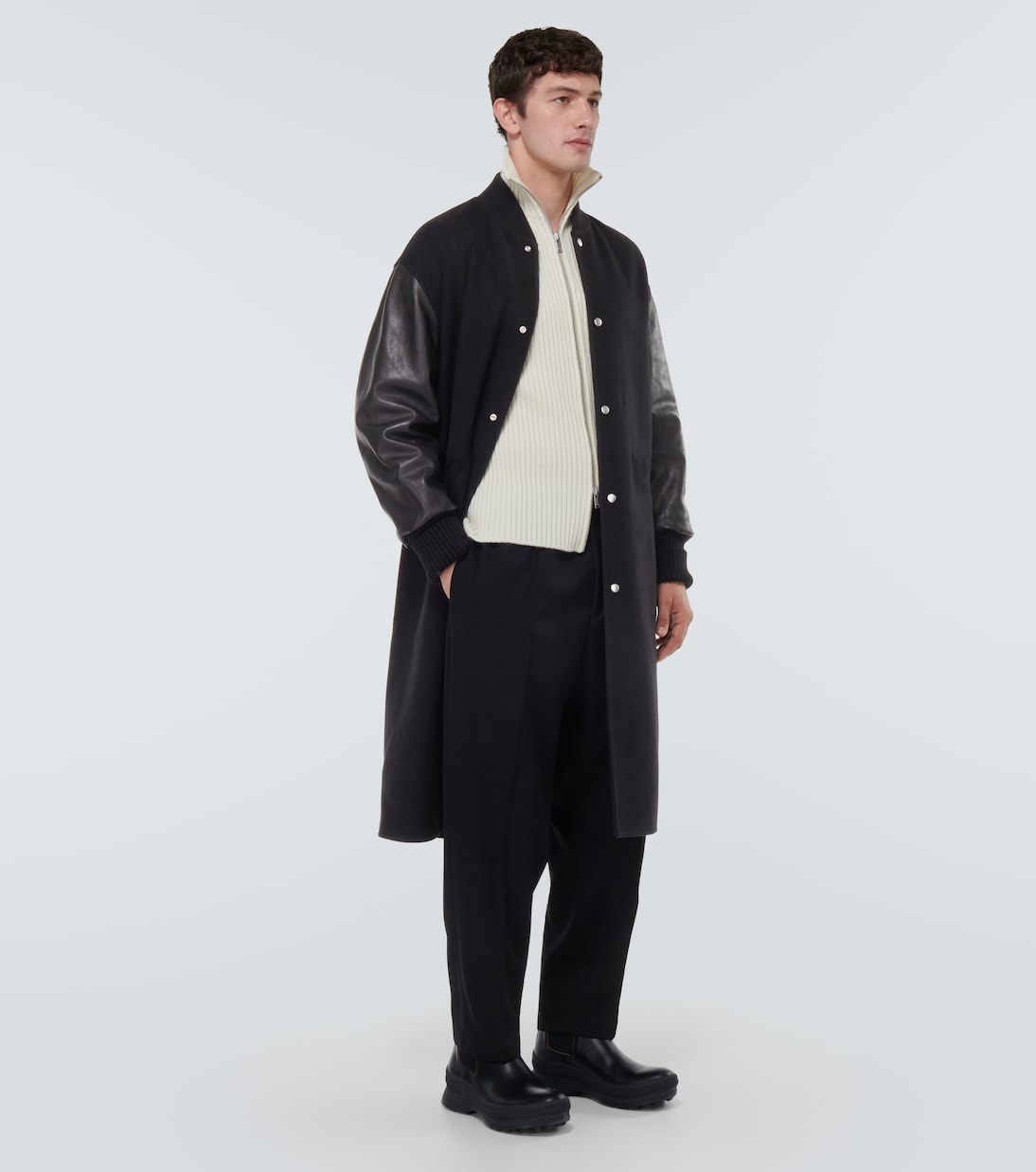 Mantel aus Kaschmir und Leder | Jil Sander